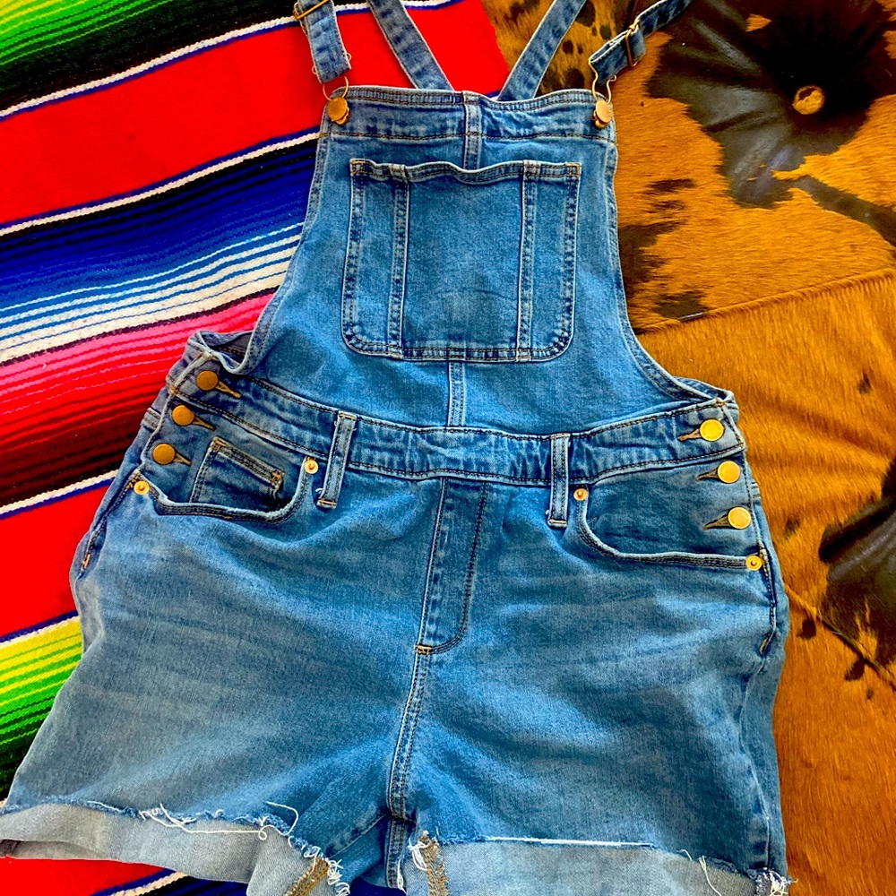 Overalls / coveralls short denim cuffed